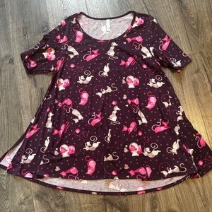 Lularoe Purple Cat Print Tunic